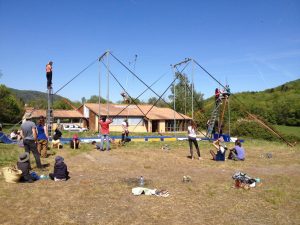 stage de trapèze en extérieur